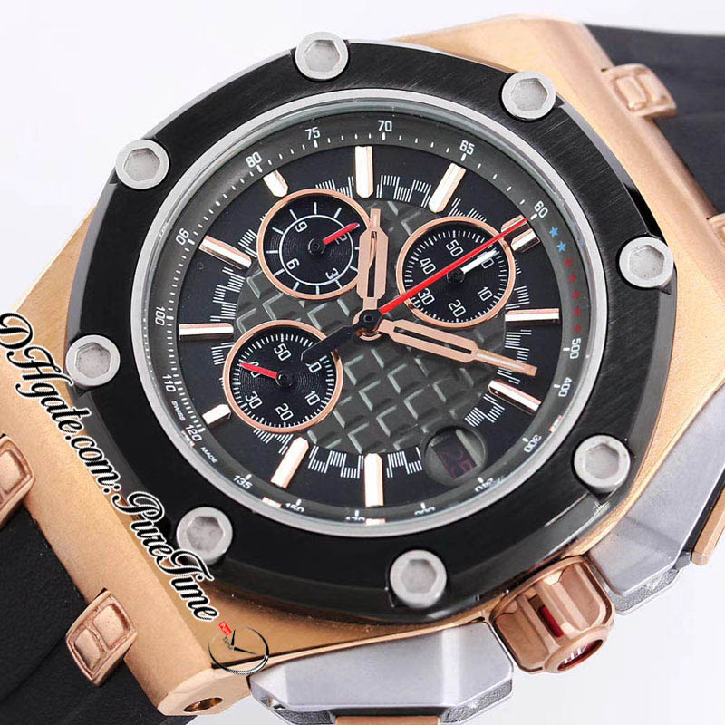 45mm 26401 Miyota Quartz Chronograph Mens Watch Two Tone Rose Gold PVD Steel Bezel Black Texture Dial Stick Markers Rubber Watches Stopwatch 4 Styles Puretime A15d4, Custom waterproof service
45mm 26401 Miyota Quartz Chronograph Mens Watch Two Tone Rose Gold PVD Steel Bezel Black Texture Dial Stick Markers Rubber Watches Stopwatch 4 Styles Puretime A15d4, Custom waterproof service