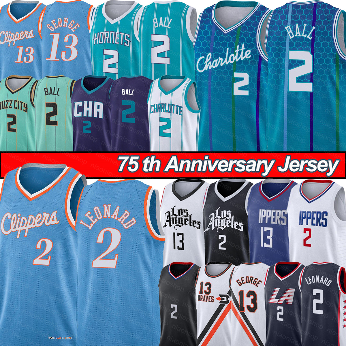 Leonard2 Paul 13 George KawhiBasketball Jerseys LaMelo 2 Ball ClipperMens 75th Anniversary Charlottes T-shirt HornetJersey New 22-23
Leonard2 Paul 13 George KawhiBasketball Jerseys LaMelo 2 Ball ClipperMens 75th Anniversary Charlottes T-shirt HornetJersey New 22-23