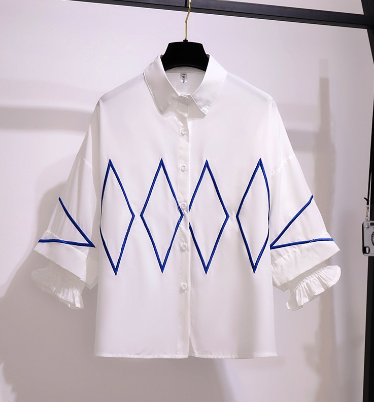 Summer Two piece Retro Women Casual White Turn Down Collar Shirt Top + High Waist Denim Mini Skirt Suit Female 210519