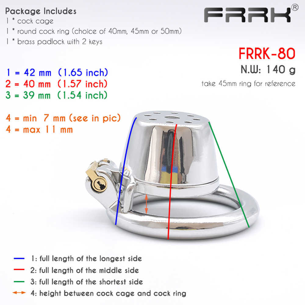 FRRK Male Chastity Cage Men's Lid Shower Bondage Belt Device Full Close Small Penis Ring BDSM Adults 18 Intimate Couple Sex Toys 211013