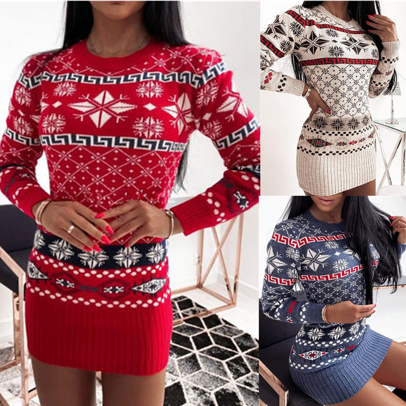 2021 Fashion Autumn Winter Long Sleeve Loose sweater XMAS Christmas Dresses Ladies Print A-line Mini Dress tops New Women Sweaters, L need look other product
2021 Fashion Autumn Winter Long Sleeve Loose sweater XMAS Christmas Dresses Ladies Print A-line Mini Dress tops New Women Sweaters, L need look other product