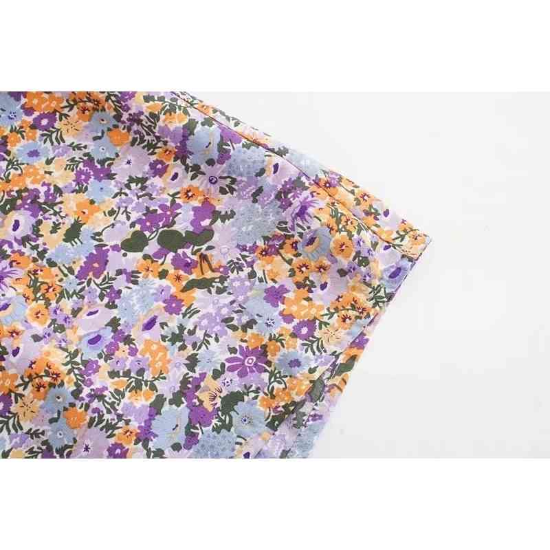vintage boho women mid dresses summer floral printed ladies fashion female girls knee-length 210430
