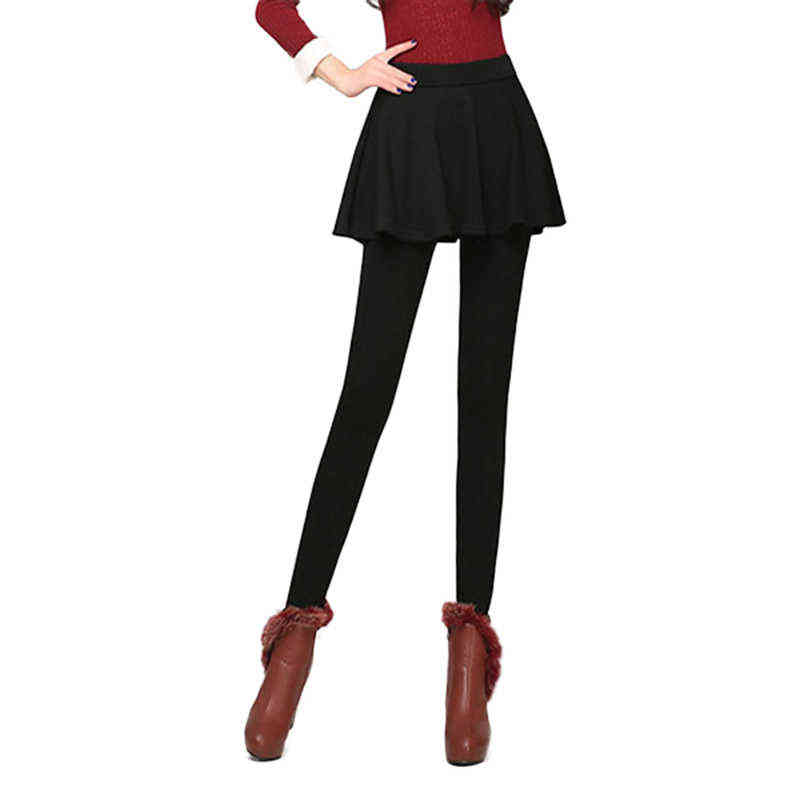 Skirt Leggings For Women Fashion Pleated Skinny Pencil Pants Solid Footless Legging Casual Wear Black Gray KZ-007 211215
