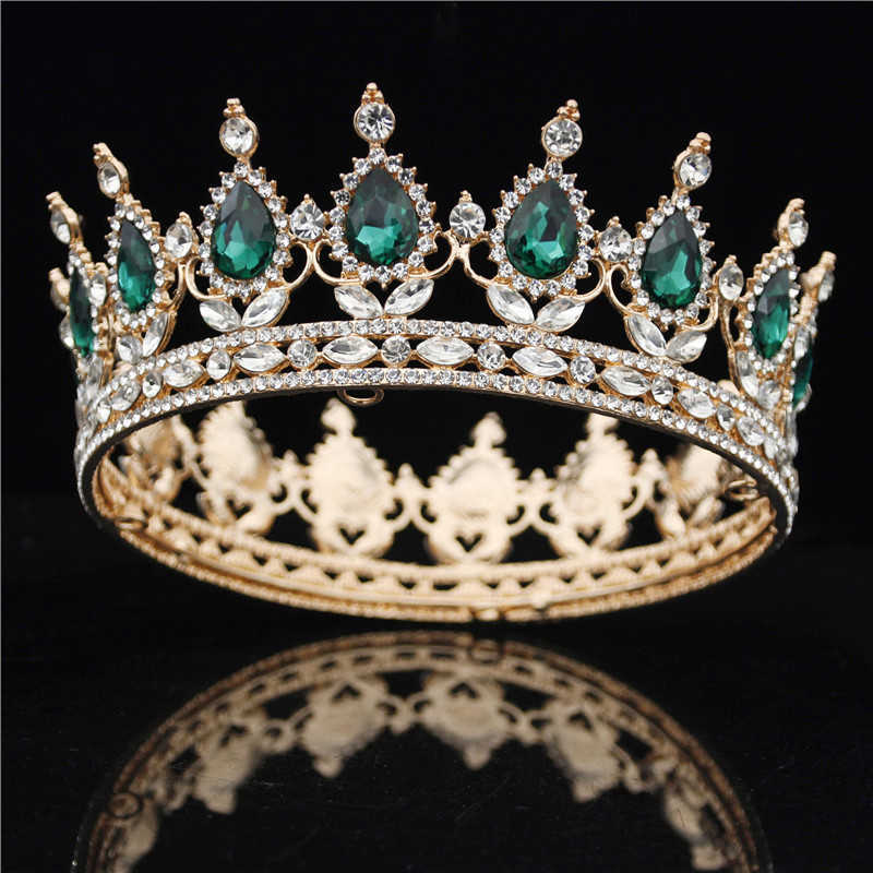 Gold Purple Queen King Bridal Crown For Women Headdress Prom Pageant Wedding Tiaras and Crowns Hair Jewelry Accessories 210707