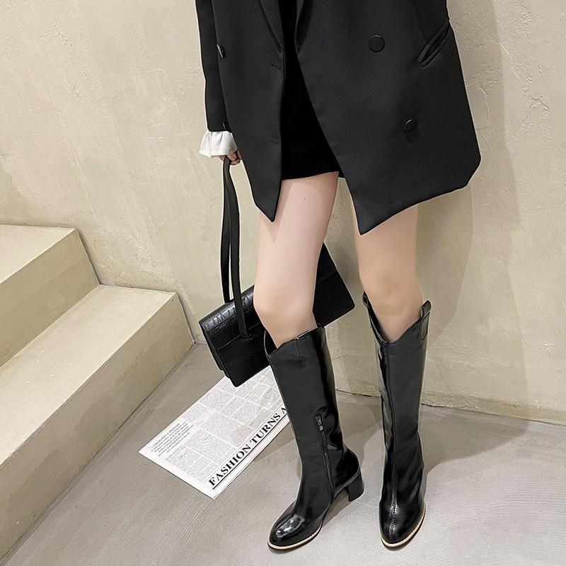 Boots However, Knee Women's Autumn And Winter 2021 Plus Velvet Thin Thick With Net Red Ins Wild Knight