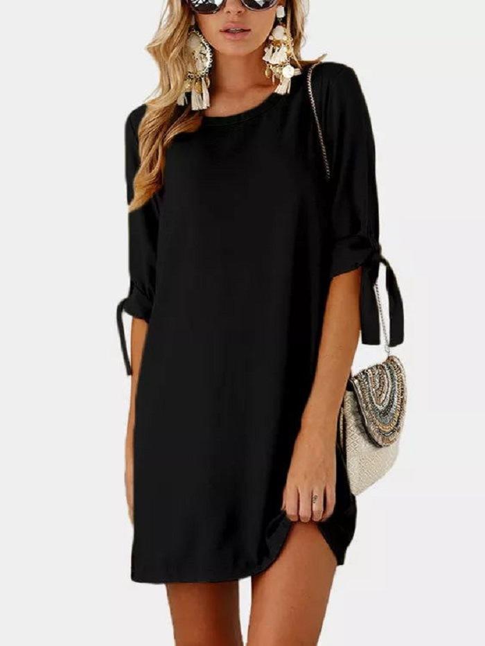 Creative Women's Cotton Basic Round Neck A-line Dress In Spring 2021 Two Piece