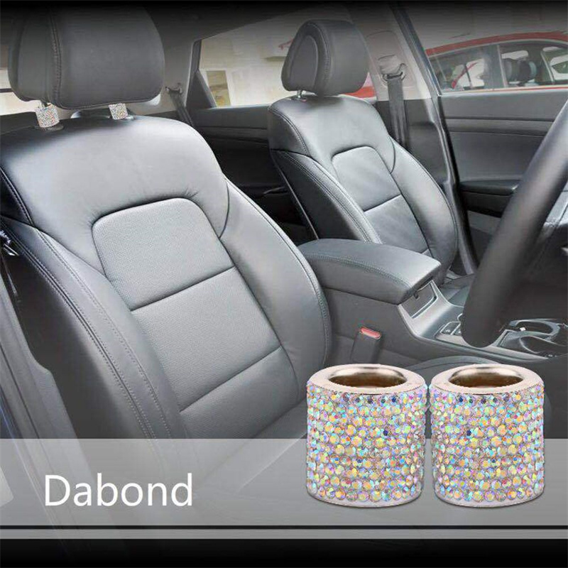Crystal Rhinestone Auto Seat Headrest Ring Collars Charms Diamond Bling Decorate Car Interior Accessories For Women Girls Universal