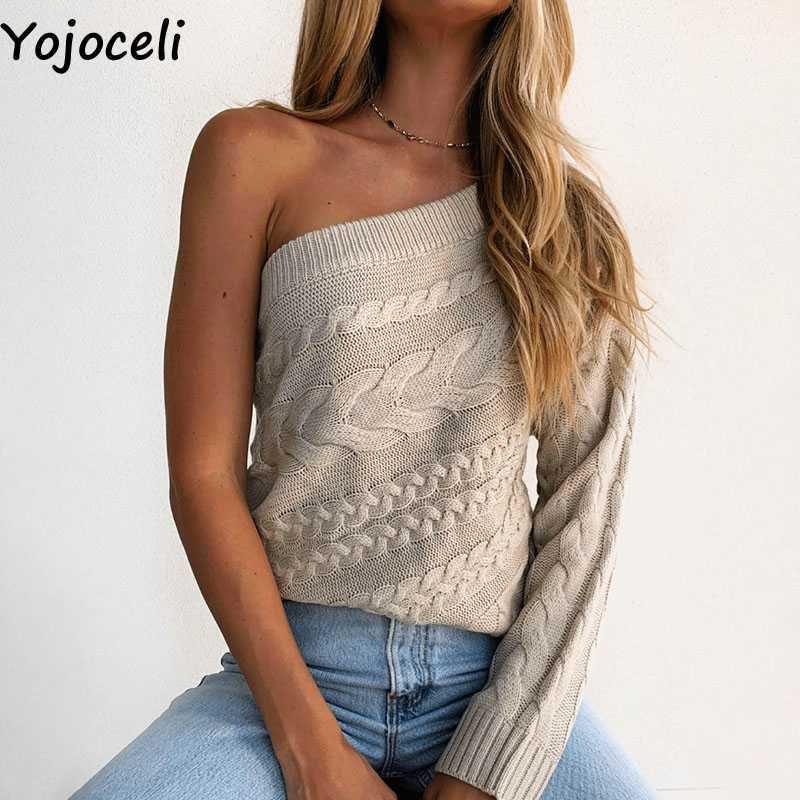 Yojoceli Sexy one shoulder autumn women sweater Elegant casual winter soft knitted pullover Autumn knitting jumper tops 210609, Beige
Yojoceli Sexy one shoulder autumn women sweater Elegant casual winter soft knitted pullover Autumn knitting jumper tops 210609, Beige