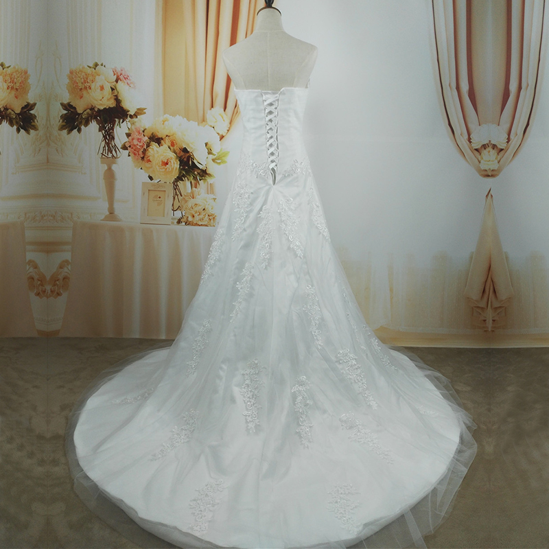ZJ9137 2021 White Ivory Dress Mermaid Backless for Women Sweetheart White Lace Bridel Dresses Plus Size