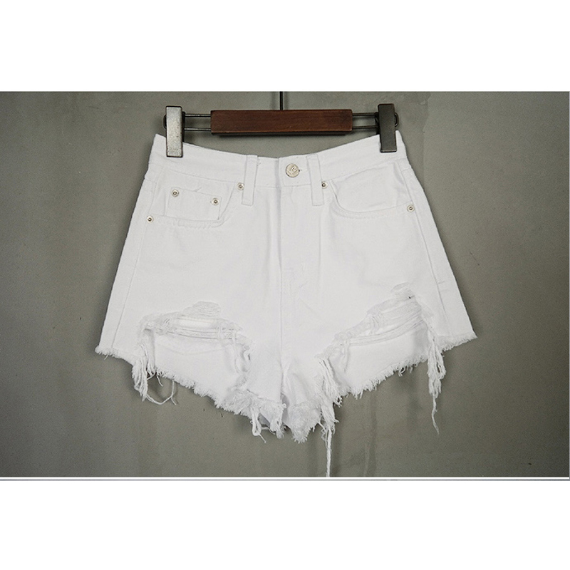 Fashion Summer Women Shorts shorts High Waist Washed Hole Brushed Denim Solid Sexy Plus Size Lady 8751 50 210427
