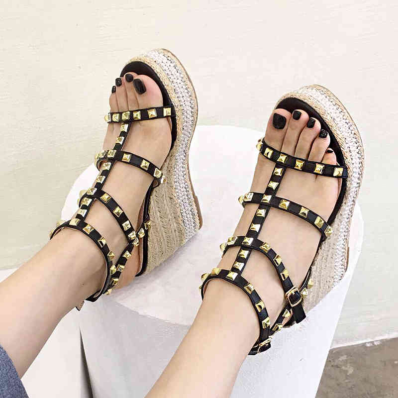 sandals summer new platform lame women's willow nails decorated hemp rope braided fish mouth high heels m3kc, Black
sandals summer new platform lame women's willow nails decorated hemp rope braided fish mouth high heels m3kc, Black