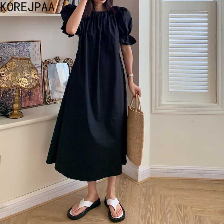 Korejpaa Women Dress Summer Korean Chic Girls French Sweet Round Neck Openwork Leaky Back Beaded Loose Puff Sleeve Vestidos 210526, Apricot
Korejpaa Women Dress Summer Korean Chic Girls French Sweet Round Neck Openwork Leaky Back Beaded Loose Puff Sleeve Vestidos 210526, Apricot