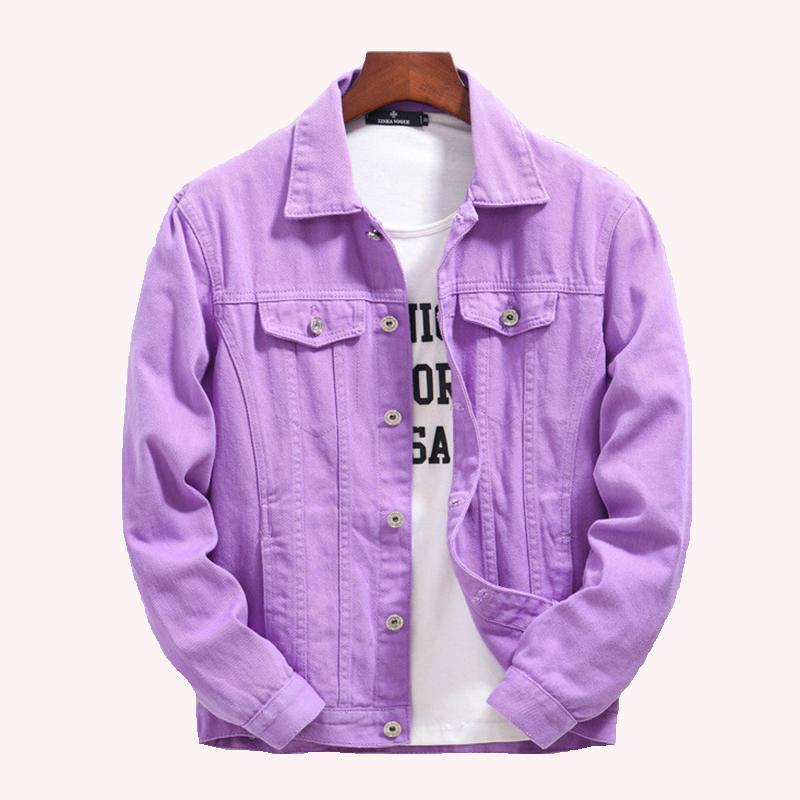 Men' Jackets Classic Men Cotton Denim Purple Long Sleeve Streetwear Turn-down Collar Single Breasted Motorcycle Jeans Outwear
Men' Jackets Classic Men Cotton Denim Purple Long Sleeve Streetwear Turn-down Collar Single Breasted Motorcycle Jeans Outwear