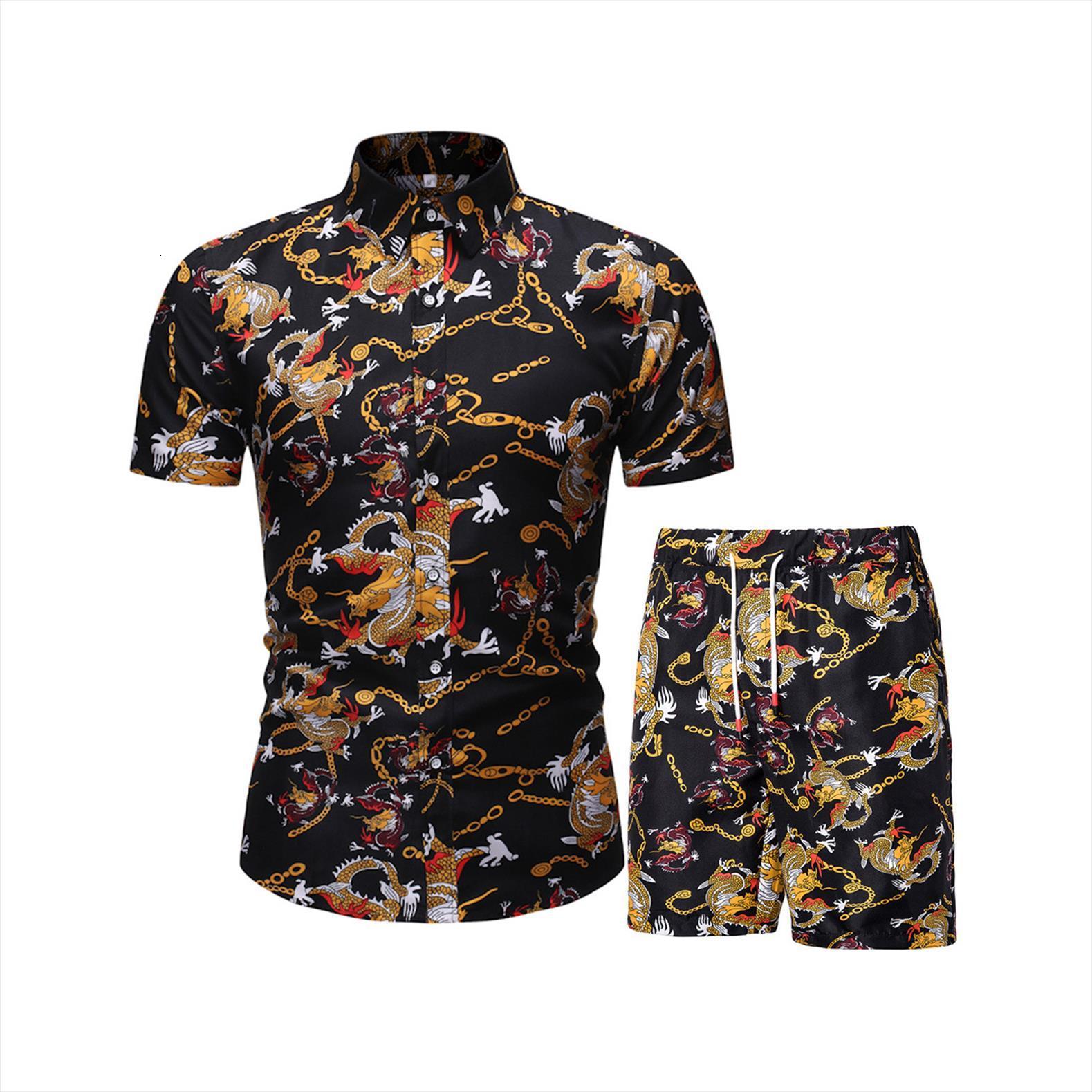 summer short sleeve floral men tracksuit hawaiian shirt drawstring elastic shorts suit fashion 2 piece beach outfits sets, Gray
summer short sleeve floral men tracksuit hawaiian shirt drawstring elastic shorts suit fashion 2 piece beach outfits sets, Gray