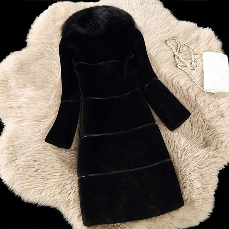 Women's Wool & Blends 2021 Abrigos Mujer Invierno Women Plus Size Winter Office Lady Fauxr Coats Female Outwear Slim Jackets Manteau Femme H