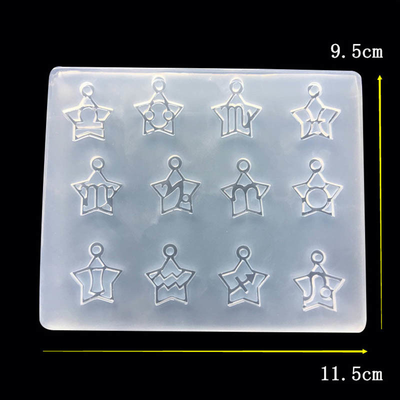 Clear Epoxy DIY Jewelry Making Tool Silicone 1PC Pendant Casting Crystal Molds Twelve Constellations Shape Hand Craft