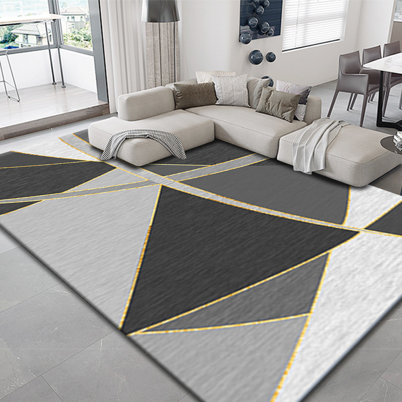 Nordic Abstract Carpet Living Room Coffee Table Full of Sofa Simple Geometric Mat Stitching Home Bedroom Bedside Blanket, Gift boxes only buy can't shipment