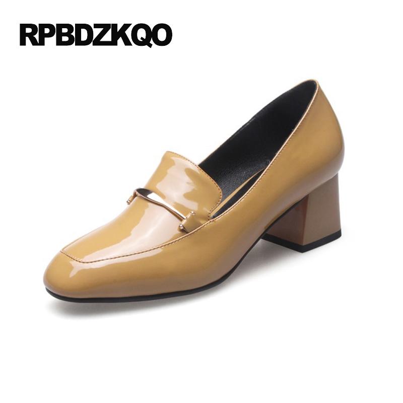 Dress Shoes Chunky Medium Square Toe Size 33 Court Formal Black High Heels Brand Designer Women Patent Leather Pumps Yellow Office
Dress Shoes Chunky Medium Square Toe Size 33 Court Formal Black High Heels Brand Designer Women Patent Leather Pumps Yellow Office