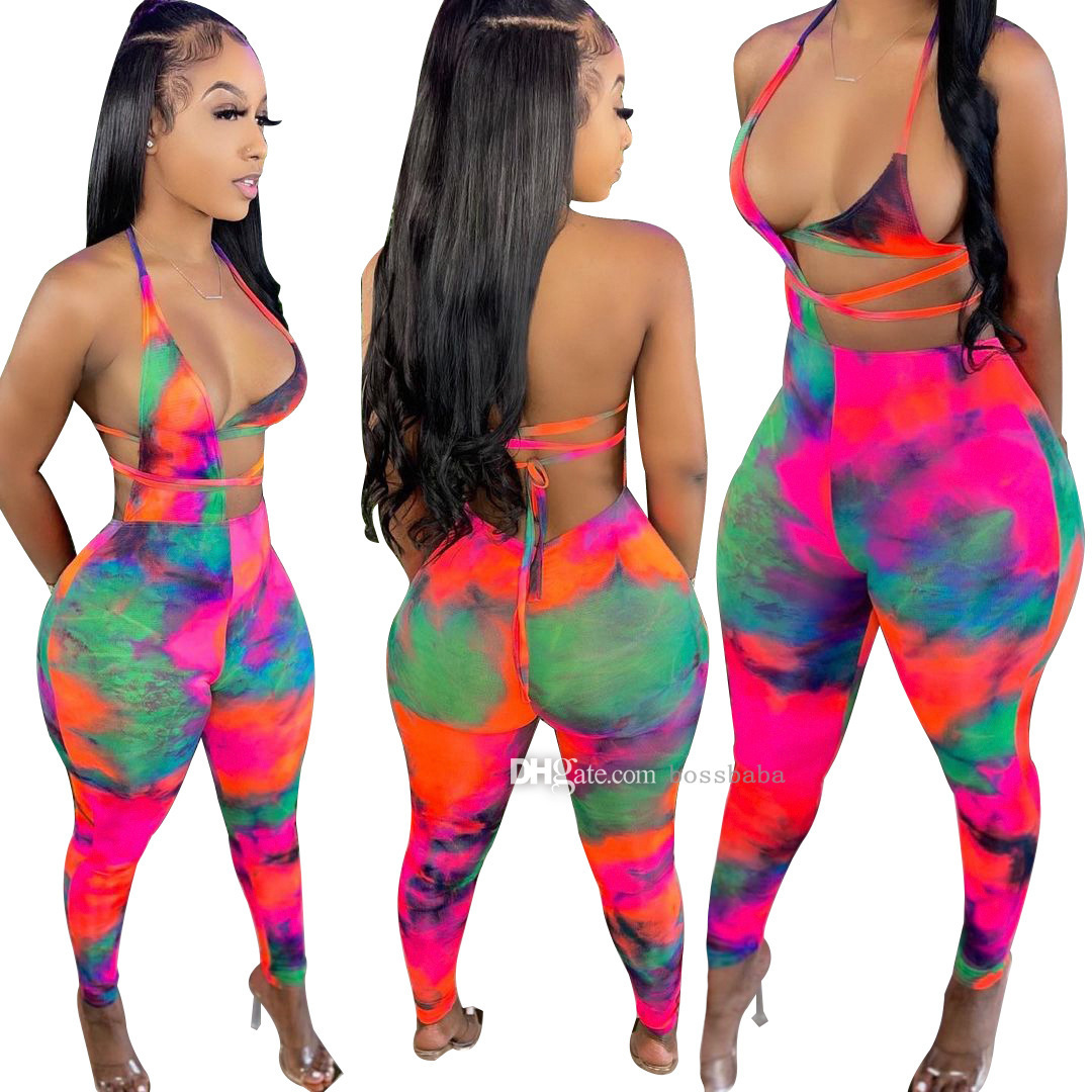 Summer Ladies Sexy Jumpsuits Printing Pants Set Tie Dye Strap Tie Up Top Legging Bandage Arm Rompers Tights S-2XL, 2# yellow
Summer Ladies Sexy Jumpsuits Printing Pants Set Tie Dye Strap Tie Up Top Legging Bandage Arm Rompers Tights S-2XL, 2# yellow