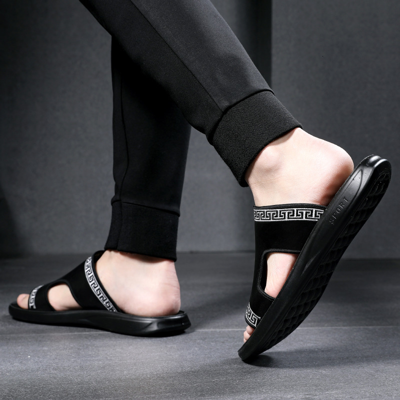 dress shoes homme will see anti-slip fashion sandals home bath slides 81mt, Black