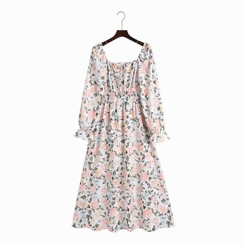 Women Summer Dress Fashion Slash Neck Shirred Waist Modern Lady Floral Midi Sundress 210602
Women Summer Dress Fashion Slash Neck Shirred Waist Modern Lady Floral Midi Sundress 210602