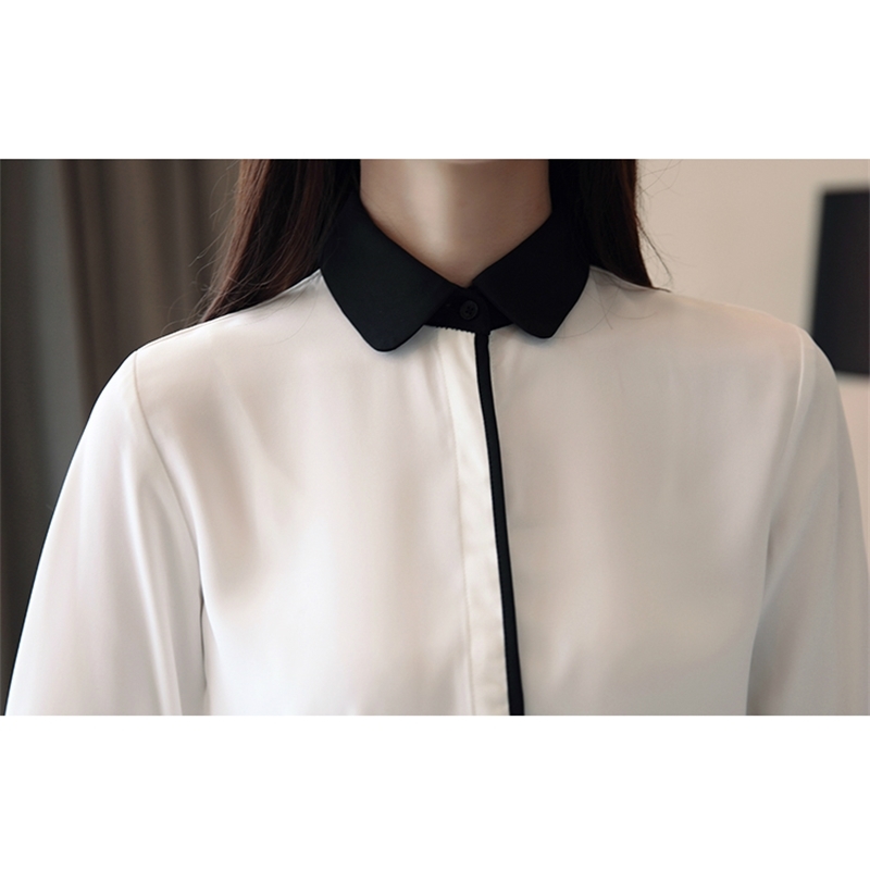 Blusas Mujer De Moda White Blouse Office Ladies Tops Chiffon Blouse Long Sleeve Women Shirts Womens Tops And Blouses C14 210602