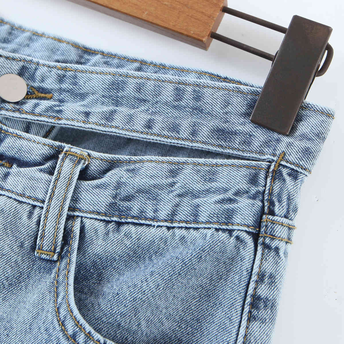 Spring Hollow Out Double High Waist Jeans for Women Mum Denim Pants Street Casual Wide Leg Long Trousers 210429