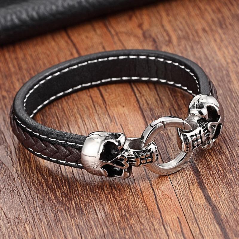 Charm Bracelets Cuff Chain Bracelet Men Hidden-safety-clasp Stainless Steel Rope Genuine Leather For Women 21cm Size Choose
Charm Bracelets Cuff Chain Bracelet Men Hidden-safety-clasp Stainless Steel Rope Genuine Leather For Women 21cm Size Choose