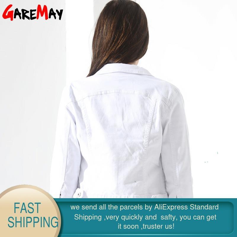 Basic Jeans Jacket Women White Spring Woman Denim Womens Coats And s Jean Slim Short Coat Feminina 210428