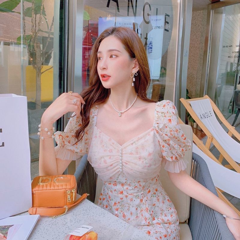 Lace Floral Dress Office Lady Short Sleeve Elegant Vintage Midi Dress Women Casual Beach Party Dress Korea Summer 210521
