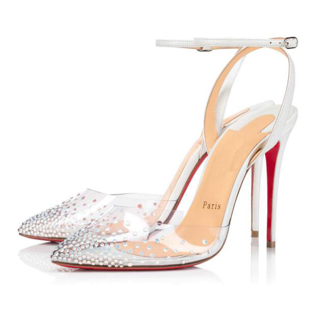 Luxury ladies sandals finely crafted stiletto red sole shoes pointed toe leather PVC embellishment summer evening dress partySpikaqueen 100 mm, Black
Luxury ladies sandals finely crafted stiletto red sole shoes pointed toe leather PVC embellishment summer evening dress partySpikaqueen 100 mm, Black