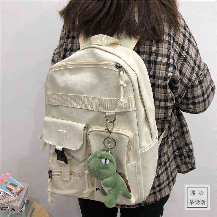 Trendy Waterproof Backpack Men Women Large Capacity School Bags for Teenage Girls Korean Cute Women's Travel Backpack Ins Ladies Y1105