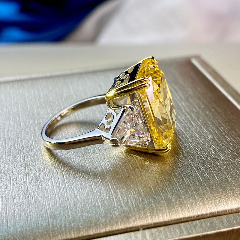 Choucong Brand 100% 925 Sterling Silver Luxury 13*16mm Topaz High Carbon Diamond Moissanite Bridal Rings Sparkling Eternity Women Wedding Party Fine J