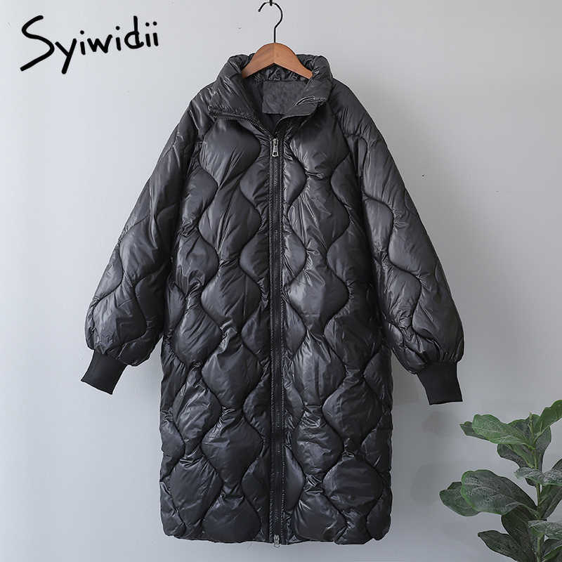 Syiwidii Winter Coat Jacket Women Autumn Thick Warm Casual Puffer Parkas Streetwear Bubble Harajuku Korean Long Outwear 211018
