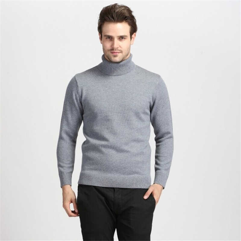 Sweater men solid color Turtleneck pull homme mens clothes 211008