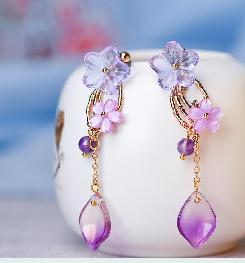 Dangle & Chandelier Elegant Lampwork Petals Women Earrings Natural Stones Amethysts Gold Colors Drop Gifts Art Jewelry For Mom Wife
Dangle & Chandelier Elegant Lampwork Petals Women Earrings Natural Stones Amethysts Gold Colors Drop Gifts Art Jewelry For Mom Wife