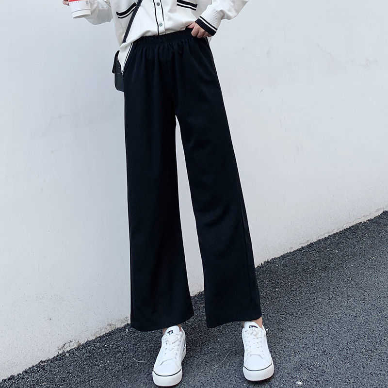 2021 New Wide Leg Pants, Women's Casual Pants, Home Pants, High Waist Drop, Versatile, Large Short, Women's Trend Pants Women Q0801