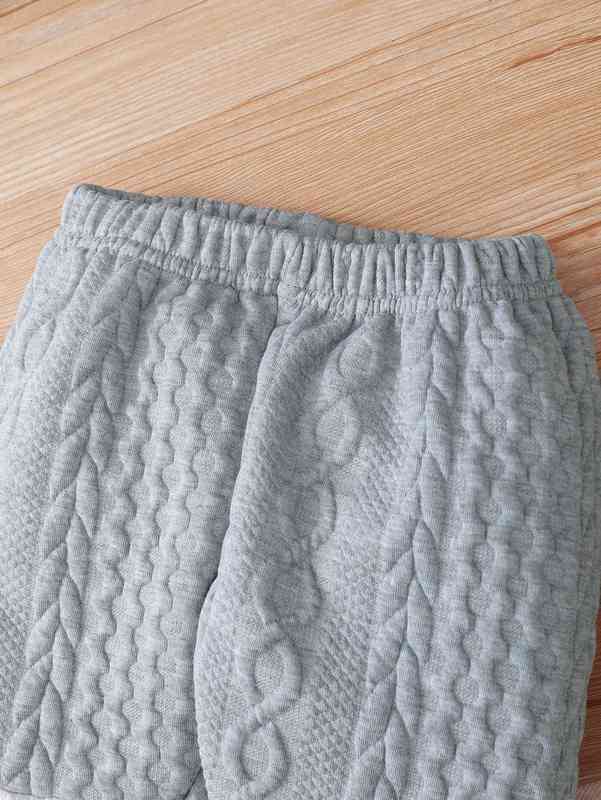 Baby Color Block Cable Textured Pullover & Sweatpants SHE