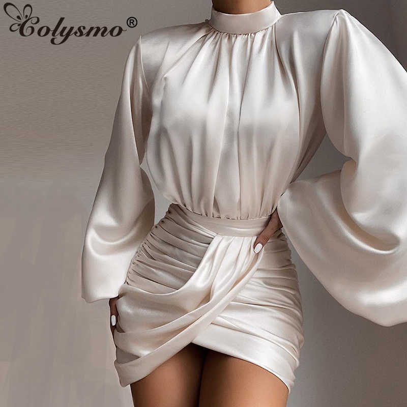 Colysmo White Summer Dress Women Stand Collar Lantern Sleeve Stain es Woman Party Night Wear Club Bodycon 210527
Colysmo White Summer Dress Women Stand Collar Lantern Sleeve Stain es Woman Party Night Wear Club Bodycon 210527