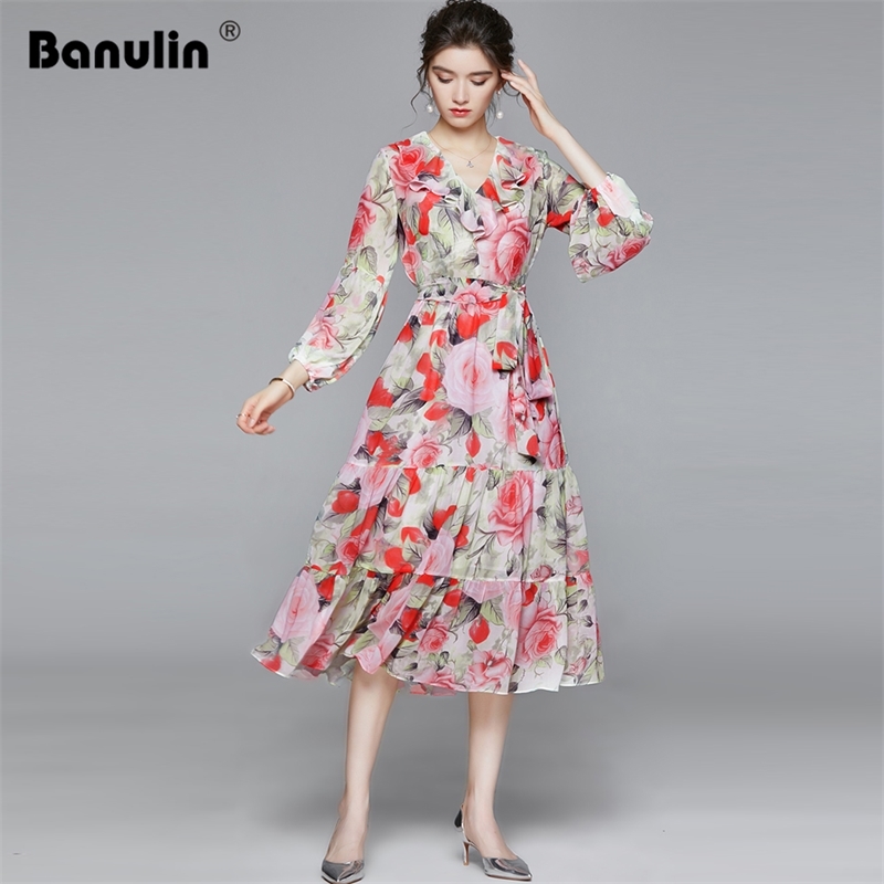 Banulin Spring Autumn Runway Holiday Floral Midi Dress Women' Ruffles V-Neck Puff Sleeve Sashes Boho Chiffon Vestidos 210603, Design and color
Banulin Spring Autumn Runway Holiday Floral Midi Dress Women' Ruffles V-Neck Puff Sleeve Sashes Boho Chiffon Vestidos 210603, Design and color