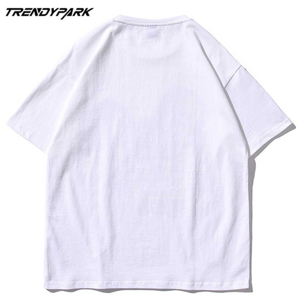 Men's Top Tshirt Summer Short Sleeve Cartoon Rabbit Printed Tee Hip Hop Oversized Cotton Casual Harajuku Streetwear T-shirts 210601