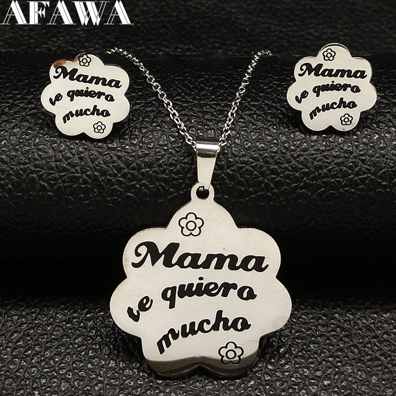 Earrings & Necklace Fashion Mama Stainless Steel Earings Jewelry Sets Women Silver Color Set Jewellry Acero Inoxidable Joyeria S178622S01
Earrings & Necklace Fashion Mama Stainless Steel Earings Jewelry Sets Women Silver Color Set Jewellry Acero Inoxidable Joyeria S178622S01