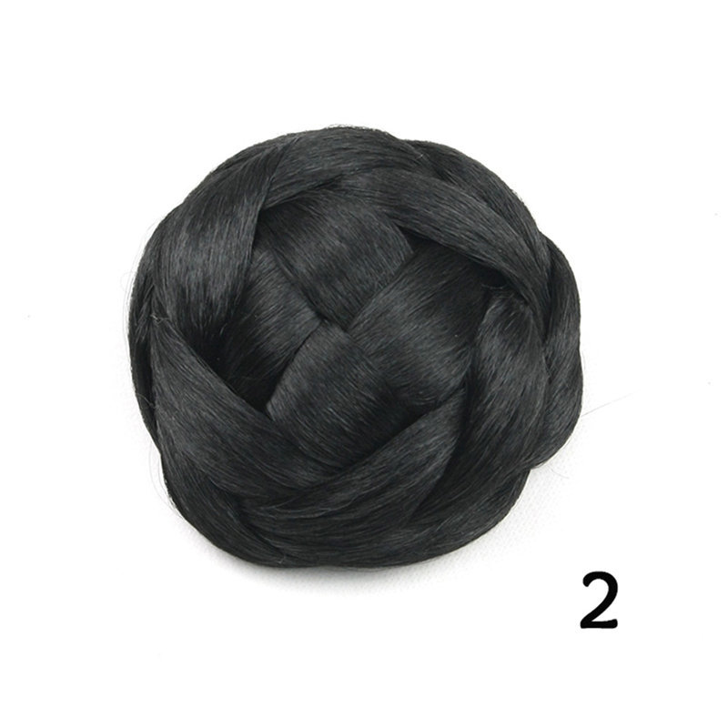 Synthetic Bun Braided Chignons Simulating Human Hair Extension Updo For Daily Working Party and Bride039s HairstyleG6602052