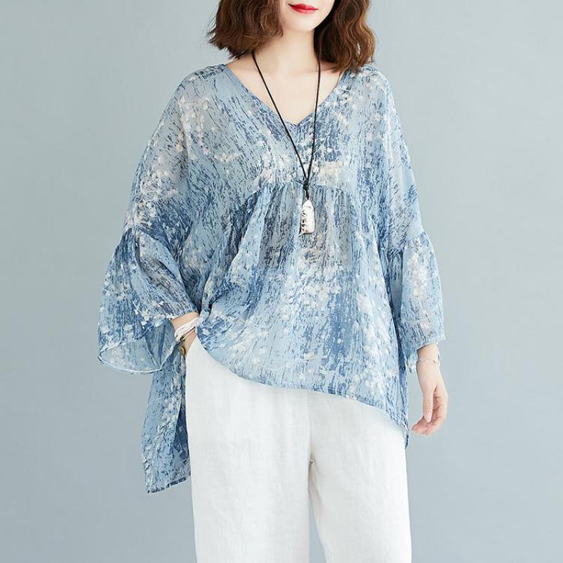 Johnature Korean Fashion Loose Leisure V-neck Three Quarter Sleeve Irregular All-match Print Shirt Summer Women Tops 210521, Multi
Johnature Korean Fashion Loose Leisure V-neck Three Quarter Sleeve Irregular All-match Print Shirt Summer Women Tops 210521, Multi