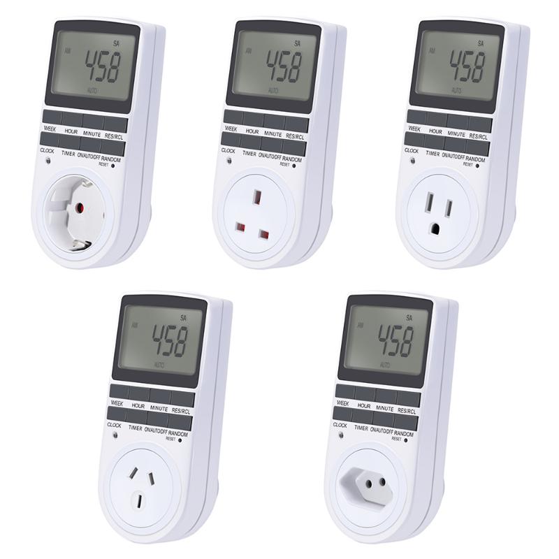 Timers Electronic Digital Timer Switch 24-hour Cycle EU UK Au US Br Plug Intelligent Home Socket Programmable Timing 220V
Timers Electronic Digital Timer Switch 24-hour Cycle EU UK Au US Br Plug Intelligent Home Socket Programmable Timing 220V
