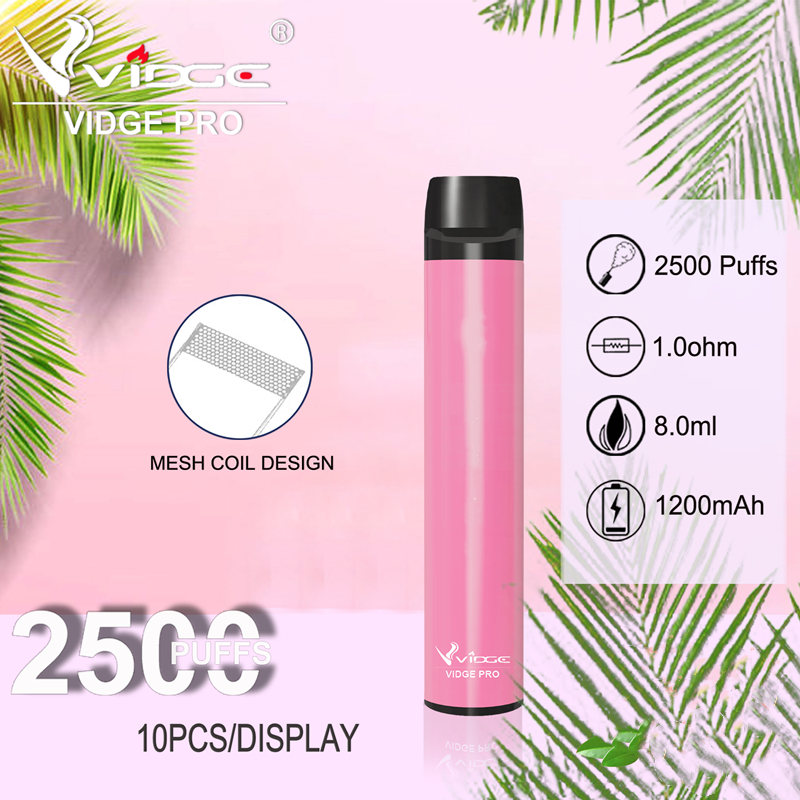 2500 Puffs 0% 2% 5% Nic Vidge PRO Electronic Cigarettes Mesh Coil Disposable Vape China Original Factory top quality vapes pen
2500 Puffs 0% 2% 5% Nic Vidge PRO Electronic Cigarettes Mesh Coil Disposable Vape China Original Factory top quality vapes pen