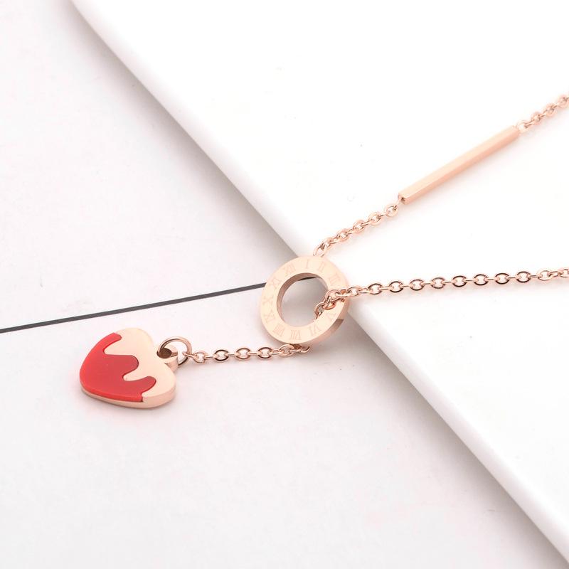 Pendant Necklaces For Womens Strawberry Heart Necklace Women Stainless Steel Rose Gold Chain Round Jewelry On The Neck
Pendant Necklaces For Womens Strawberry Heart Necklace Women Stainless Steel Rose Gold Chain Round Jewelry On The Neck