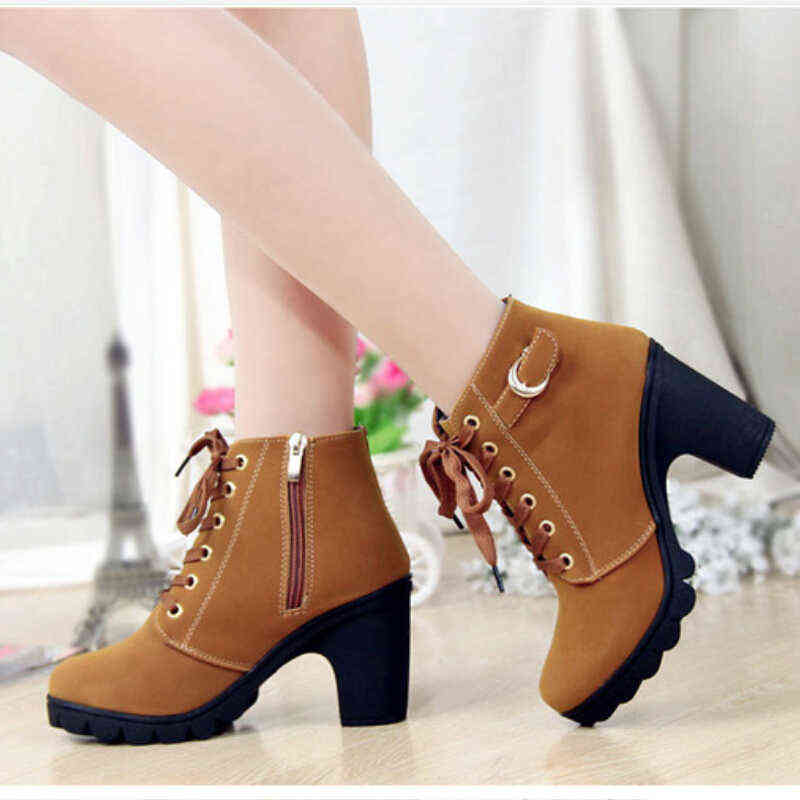 Autum Woman Boots Ladies Thick Fur Ankle Plus Size Women Shoes High Heel Platform Rubber Snow 211105