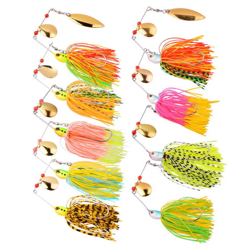 8pcs/set Spinner Bait Set Chatter Fishing Lure Chatterbait Kit Wobbler for Bass Tackle 210622