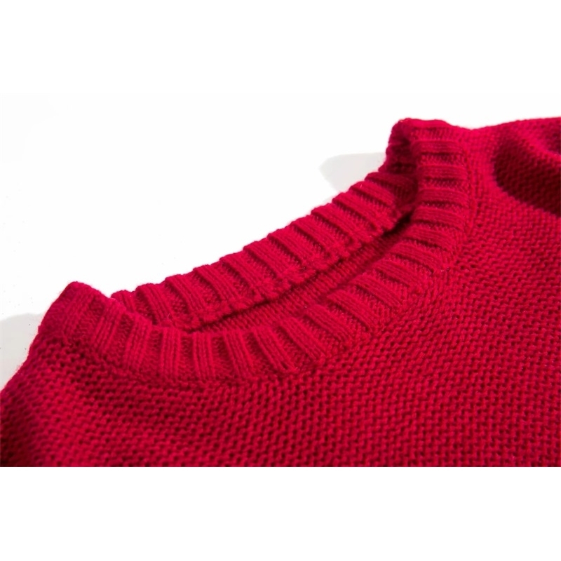 Women Cropped Cable Knit Jumper With Embroidery Floral Lady Sweater 210512